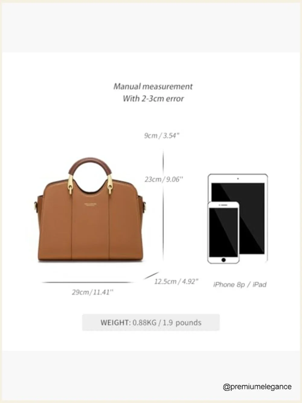 Genuine Leather Satchel Bag - Top Handle & Crossbody Tote